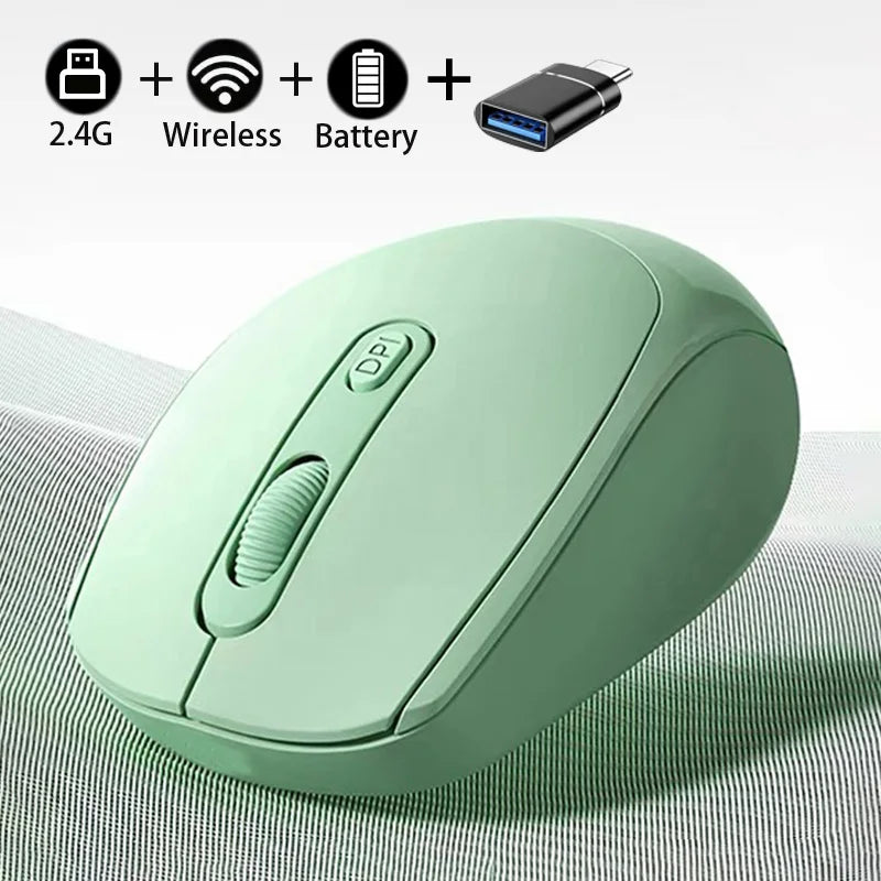 Dual Mode Wireless Mouse Bluetooth-Compatible 2.4G Wireless Mouse Computer Mice for Windows 7/8/10 Mac iOS Android Laptop Tablet