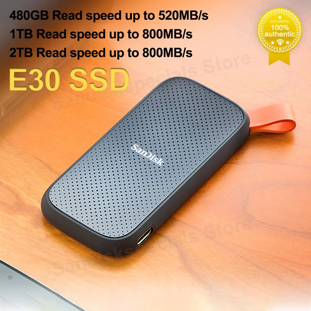 SanDisk SSD Portable Solid State Drive 4TB 2TB 1TB USB3.2 TypeC