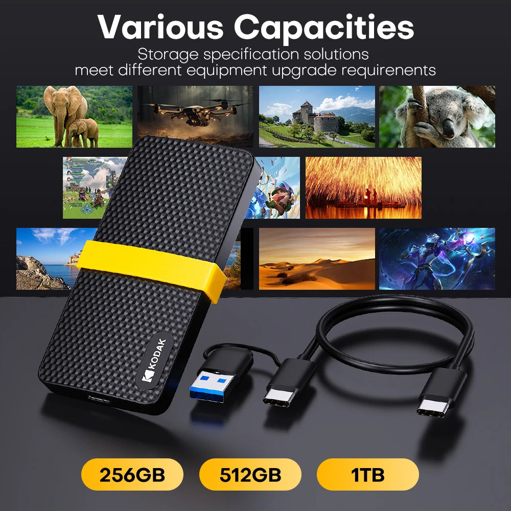 KODAK Original X200 External SSD Hard Drive HD Externo USB3.1 Portable