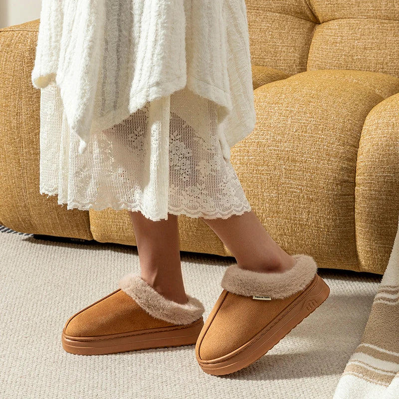 Fashion Women's Winter Slippers Indoor Warmth Anti-slip Comfort Thick Sole Casual Couple Home Shoes Snow Boots