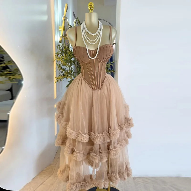 Women's Dress Set Sleeveless Strap Tops and Pleated Tiered Skirts Suit Elegant Vacation Birthday Two 2 Piece Set Outfits