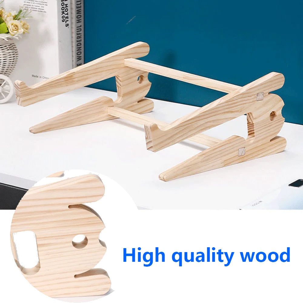 Solid Wood Laptop Stand Removable Vertical Bracket Cooling Base Cooling Heat Dissipation Laptop Holder Support Base PC LapTop