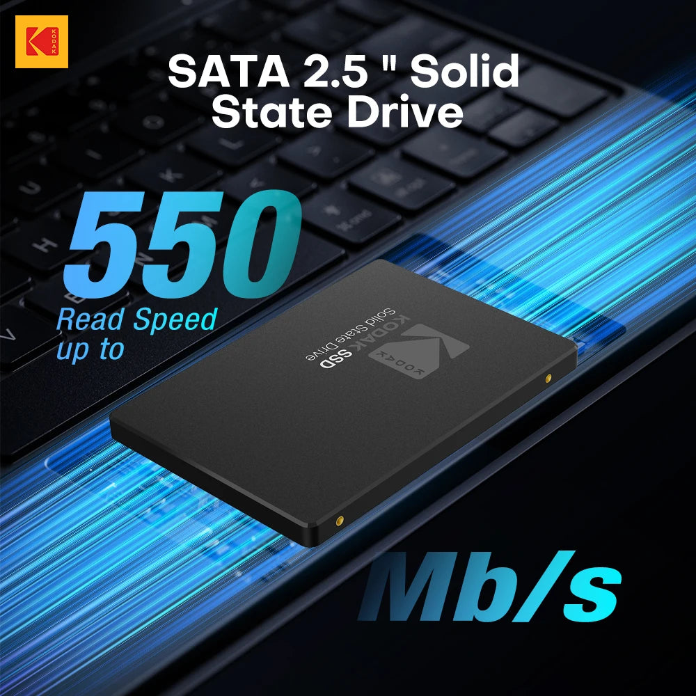 KODAK SSD 512GB 1TB for Laptop Desktop Solid State Drive Sata3 2.5 Inch 128GB 256GB High Speed Hard Disk for Desktop