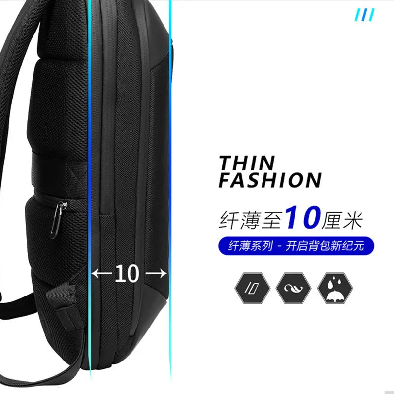 laptop backpack laptop Thin Laptop Bag Unisex 14-inch Simple Business Backpack Lightweight Casual Expandable School Students Bag