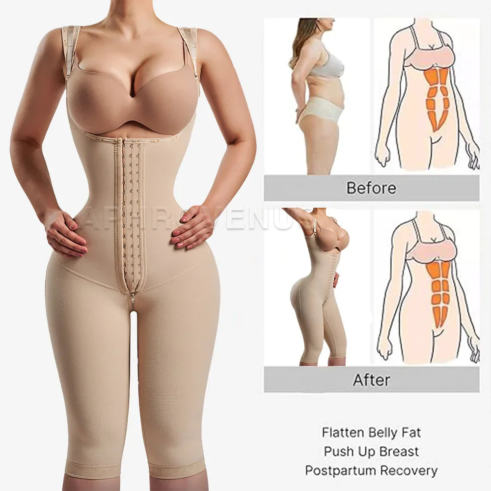 Fajas Colombianas Women Long-pants Full Body Shapewear Postpartum Waist Trainer Shaper Post Liposuction Tummy Control Bodysuit