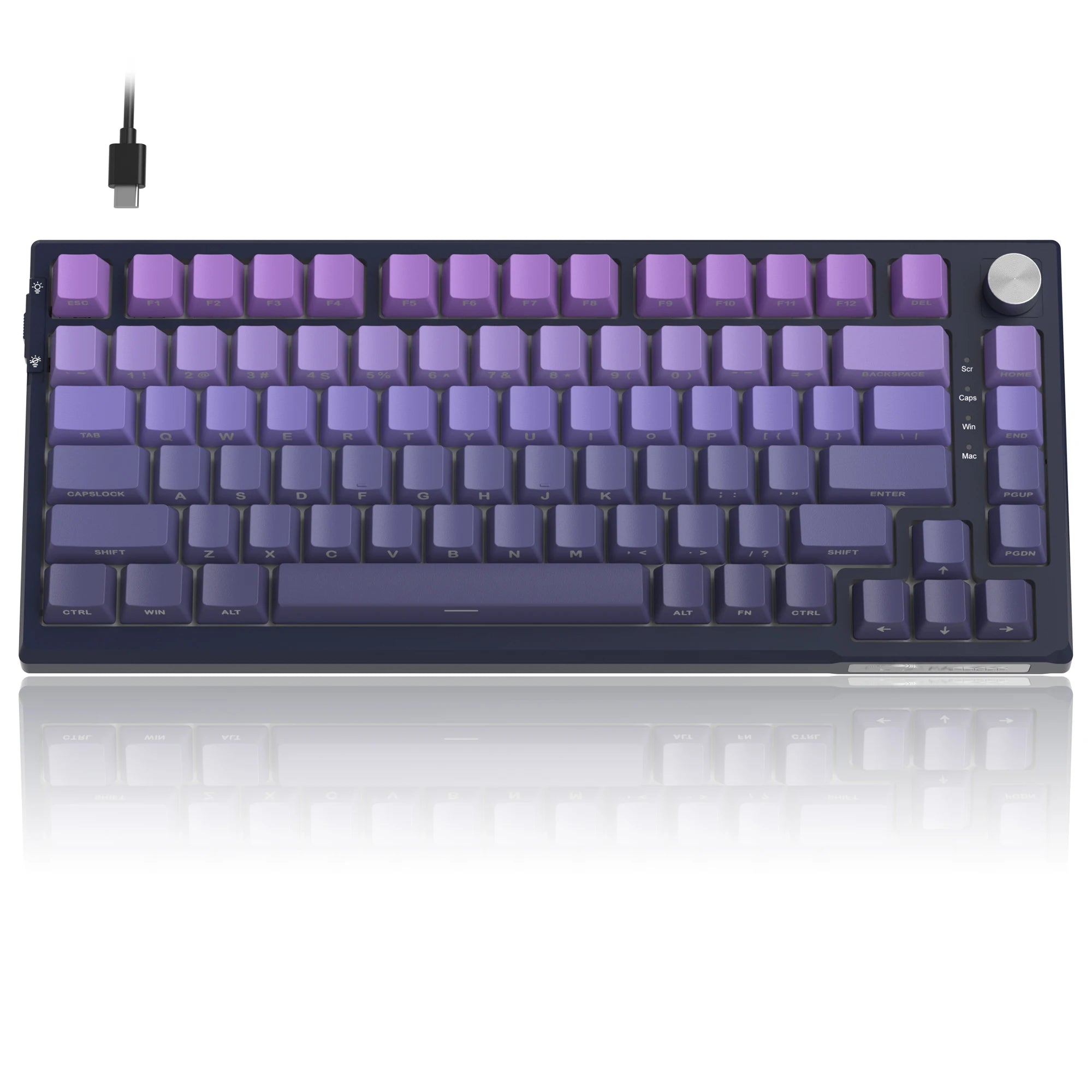 MageGee SKY81 75% Mechanical Gaming Keyboard, RGB Gasket Hot Swappable Wired Custom Creamy Sound Dampening Keyboard with Knob