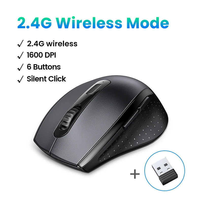 【NEW】UGREEN Wireless Mouse for Computer 1600DPI Silent Mouse with 2.4GHz USB Receiver for PC MacBook Tablet Laptop