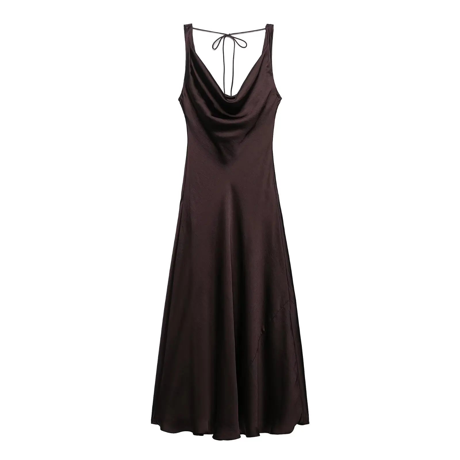 Zara satin dress, backless, V-neck, elegant, sexy