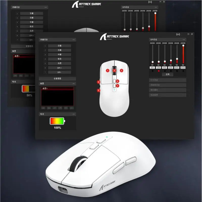 X6 Lightweight Wireless Gaming Mouse with 3 Mode Wired 2.4G BT5.2 Up to 26K DPI RGB Backlight Charging Base for Laptop Deskbtop