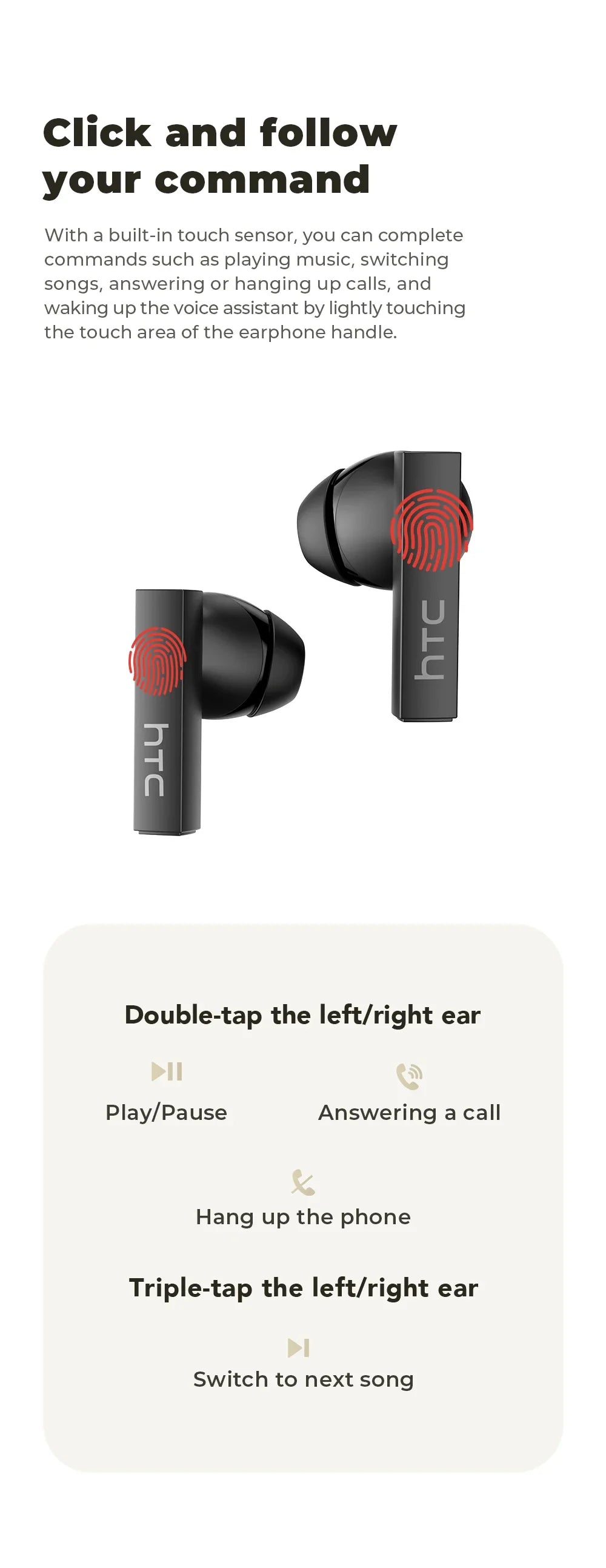 HTC NE40 Pro TranslateBuds™ – AI-Powered Ultra HD Earphones