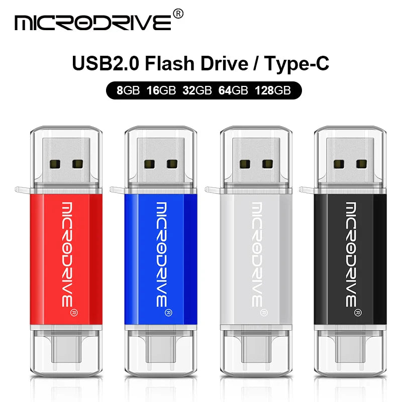 MicroDrive 2-in-1 Type-C OTG USB 2.0 Flash Drive 16GB/32GB/64GB/128GB