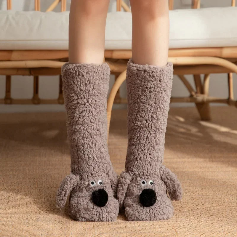 Women’s Plush Dog Socks