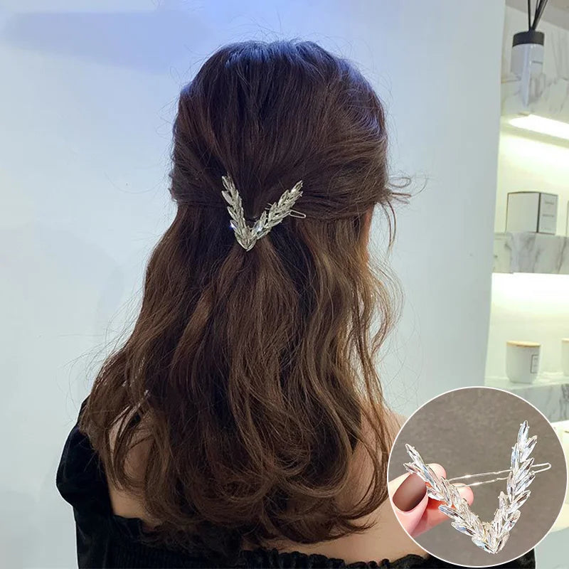 Crystal V-Shape Hair Clip