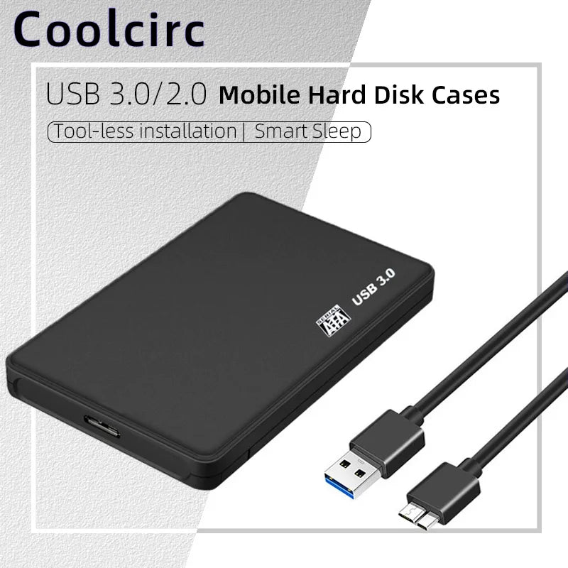 USB 3.0/2.0 To 2.5 Inch Hard Drive Case SATA HDD SSD Enclosure High-Speed External Hard Drive Disk Box for PC Laptop Smartphone