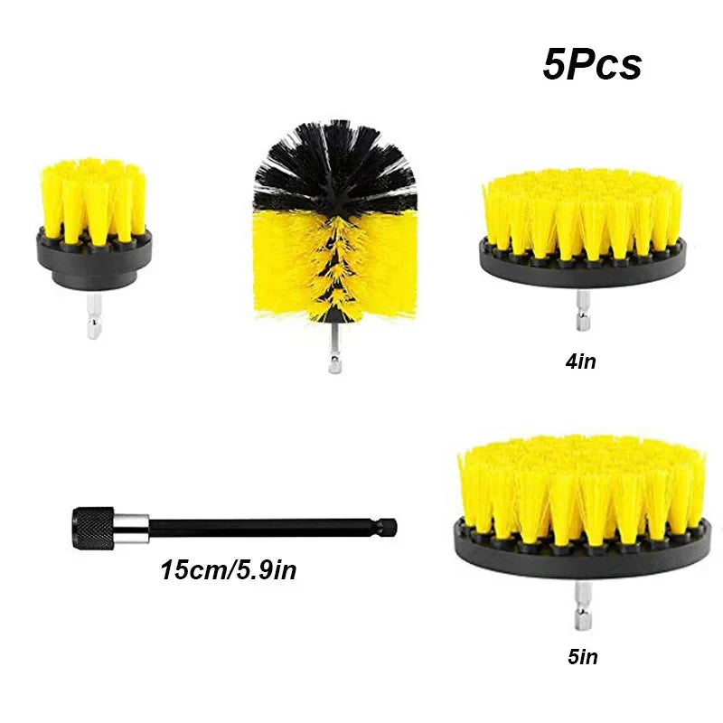 UNTIOR Electric Drill Brush Attachment Set Power Scrubber Brush Car Polisher Kitchen Bathroom Cleaning Tool Car Detailig Brushes