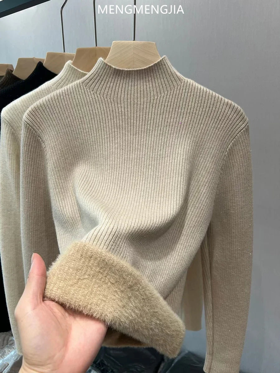 Women's Fleece-lined Turtleneck Sweater