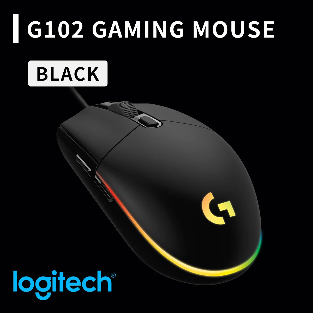 Logitech G102 Wired Gaming Mouse, Durable Braided Cable, Suitable for Both Office and Gaming
