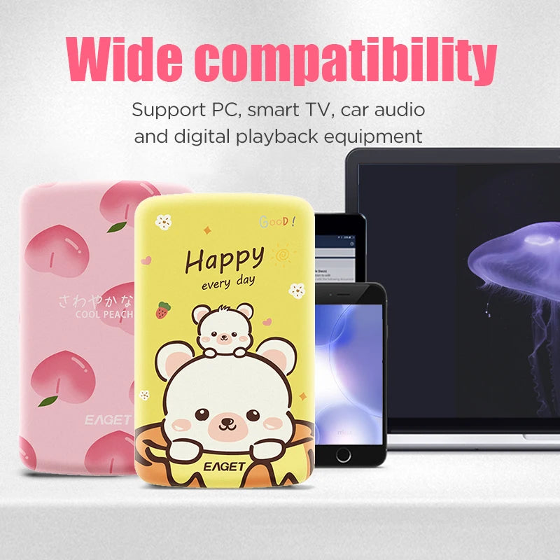 EAGET G66 Portable HDD External Hard Disk Drive 500GB 1TB External Memory Cute Hard Drives for SamSung PC Laptop Desktop