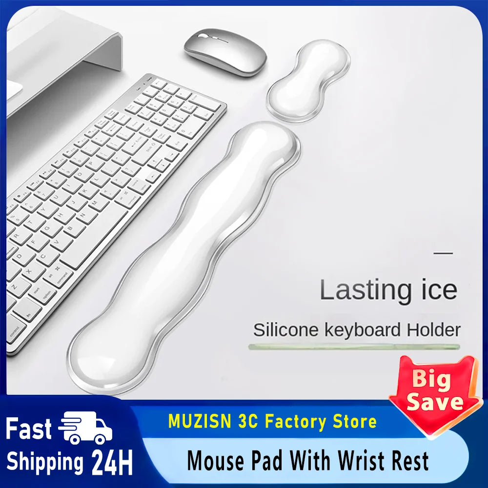 Anti Slip Silicon Mouse pad with wrist rest