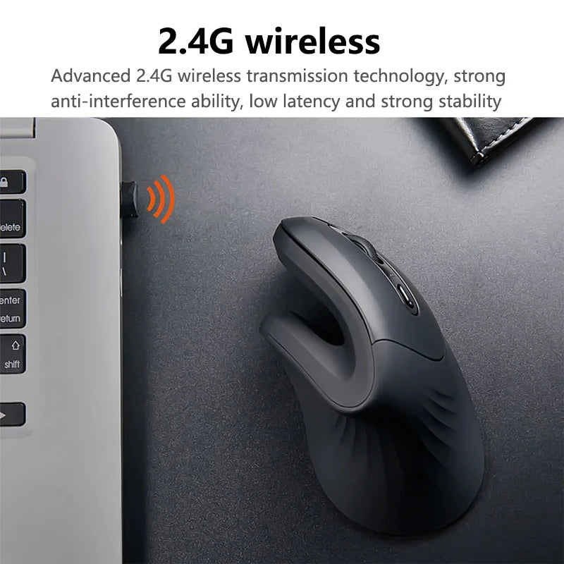 Warvank U2 Vertical Wireless Mouse Ergonomic Optical Comfortable Silent Office Mouse DPI Adjustable 800/1200/1600 for PC Laptop