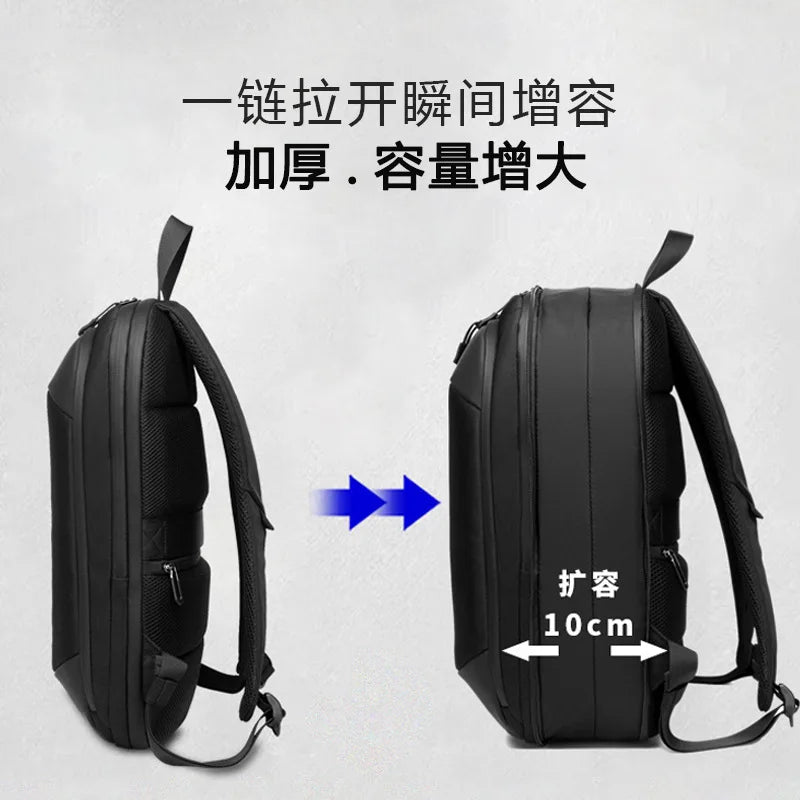 laptop backpack laptop Thin Laptop Bag Unisex 14-inch Simple Business Backpack Lightweight Casual Expandable School Students Bag