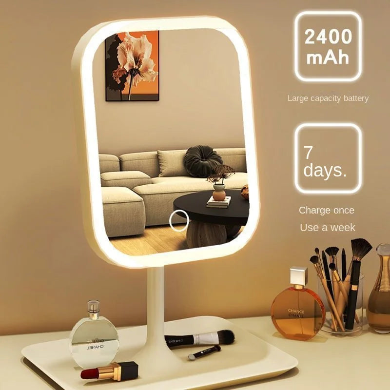 3-Color LED Desktop Vanity Mirror | Touch Control Makeup & Dressing Light
