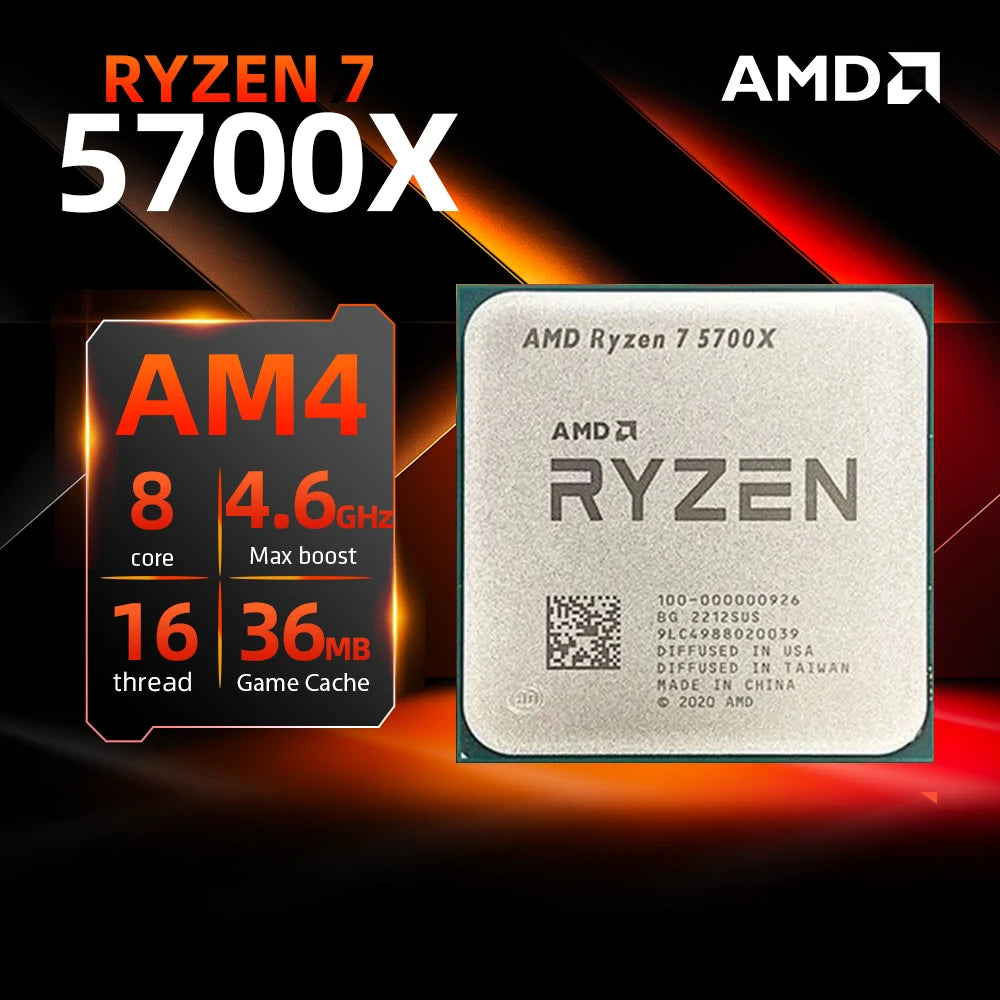 AMD RYZEN™ 7 5700X 100% Brand New CPU Gaming Processor 8-Core 16-Thread 4.6GHz 7NM 36MB Game Cache Socket AM4 without Package