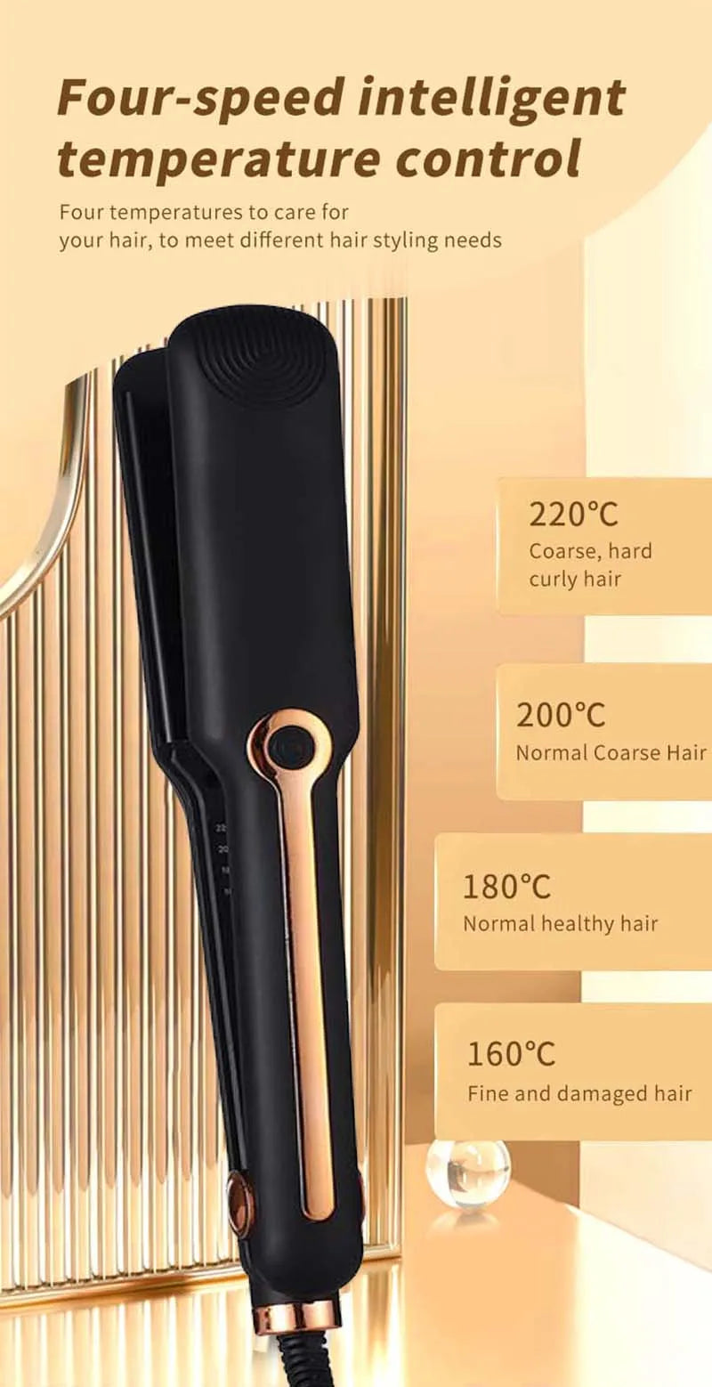 Smooth with Ease – Professional Wide Plate Hair Straightener - silkyvelour