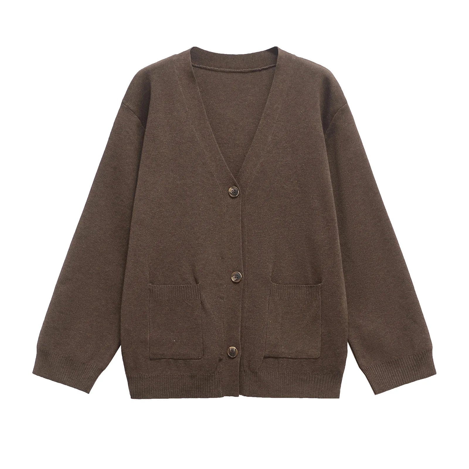 Alivia – Women’s Oversized Knit Cardigan with V-Neck and Buttons