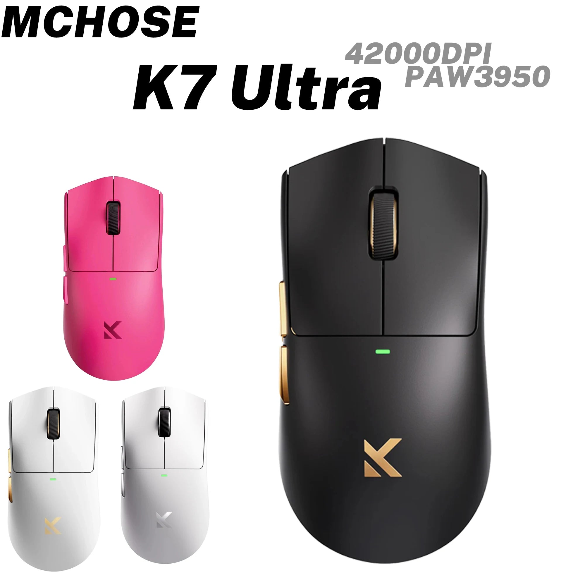 MCHOSE K7 Ultra Wireless Gaming Mouse PAW3950 Dual 8K Polling Rate