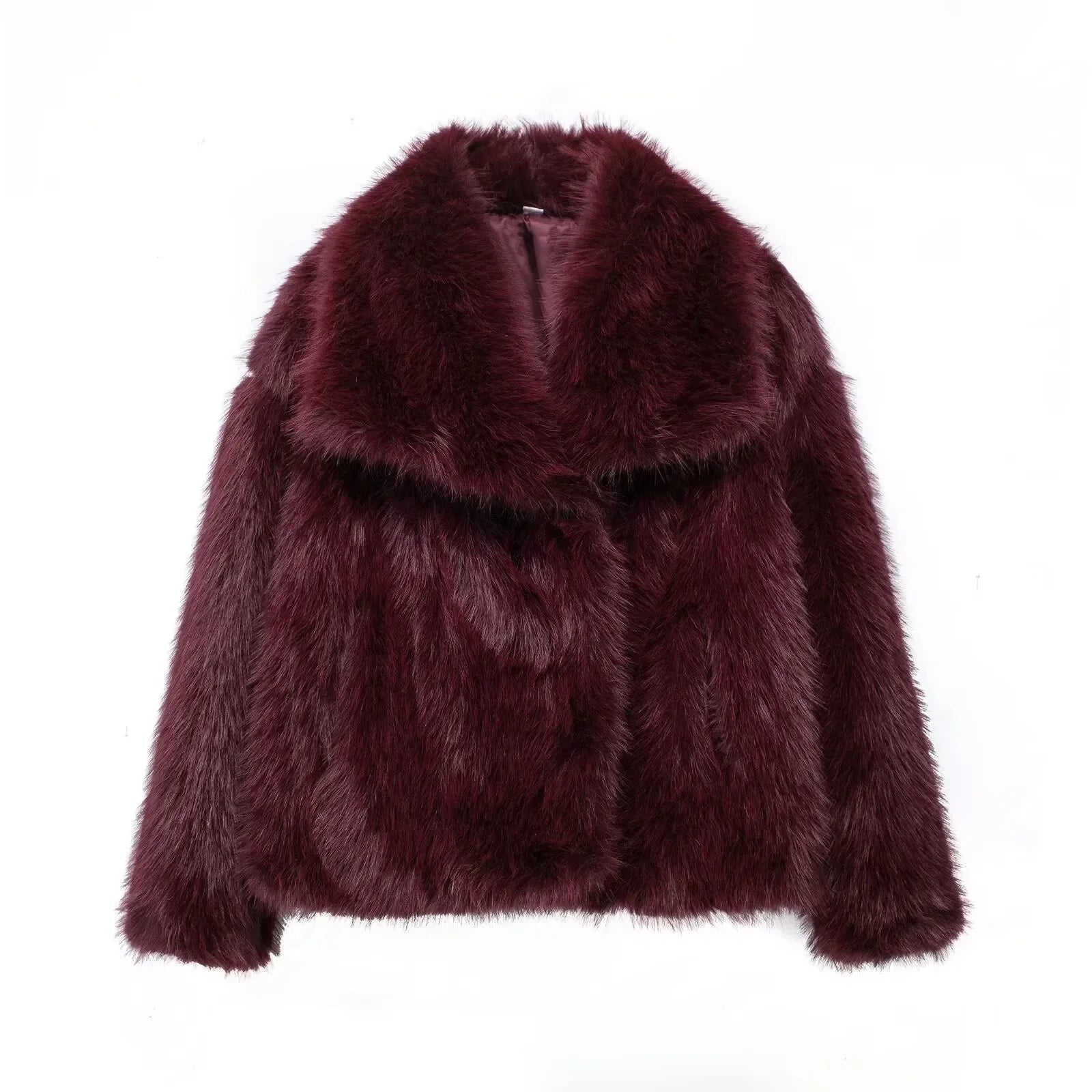Winter Plush Coat Fashion Warm Thicken Fluffy Lapel Jacket