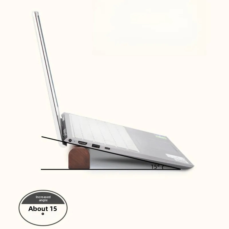 Laptop Stand Solid Wood Portable Desktop Tilt Stand Loose Bracket Office Desktop Increased Base Work Ornament Accessories