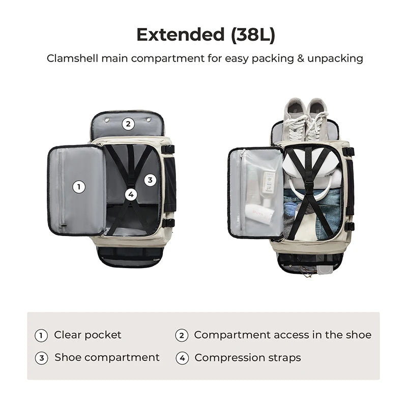 BAGSMART Extended Men's Backpacks Large Capacity