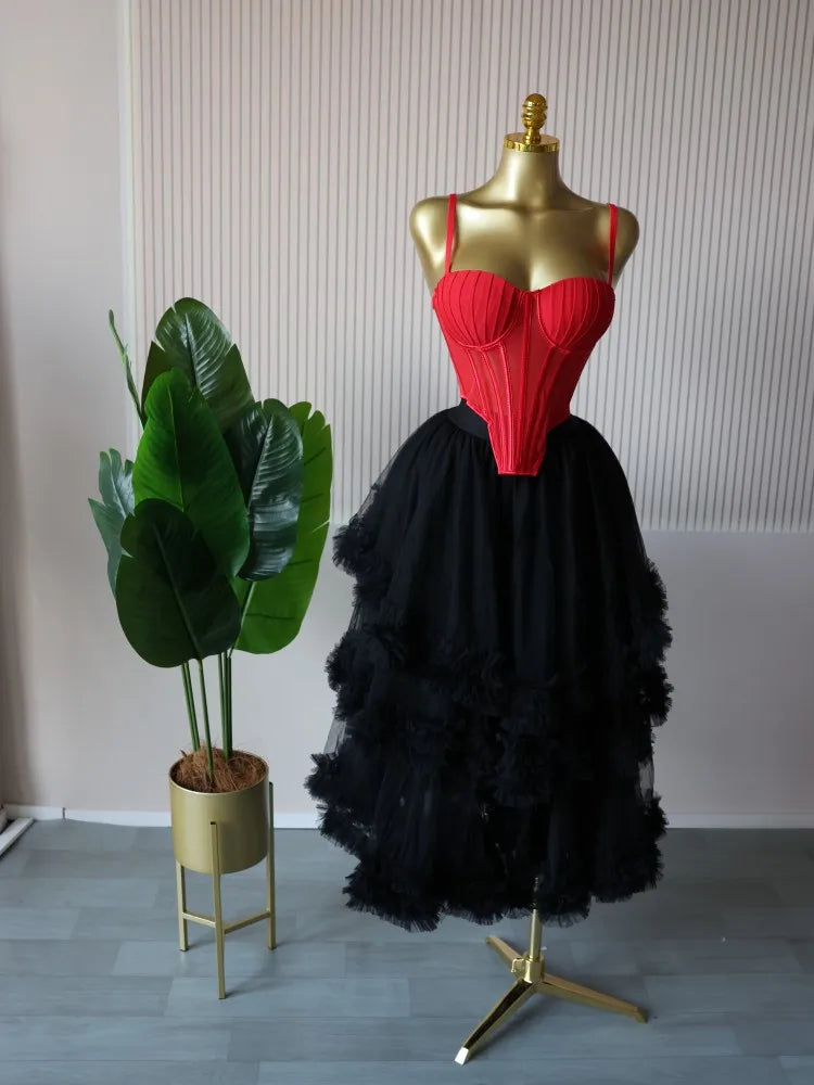 Women's Dress Set Sleeveless Strap Tops and Pleated Tiered Skirts Suit Elegant Vacation Birthday Two 2 Piece Set Outfits