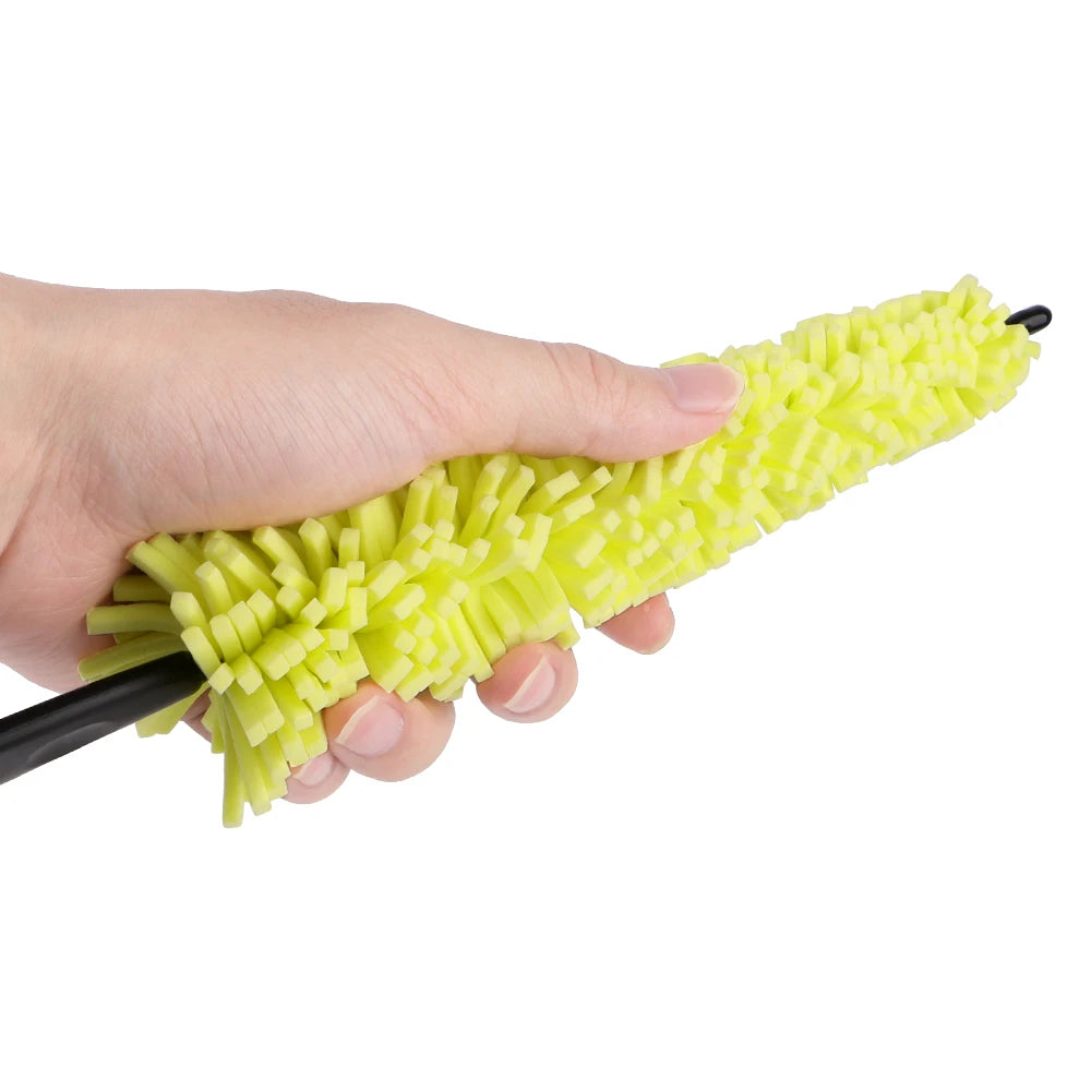 29cm Sponge Brush Motorcycle Wheel Rims Washer Car Hubcaps Wash Auto Cleaning Tool With Handle Bicycle Dirt Pit Bike Accessories