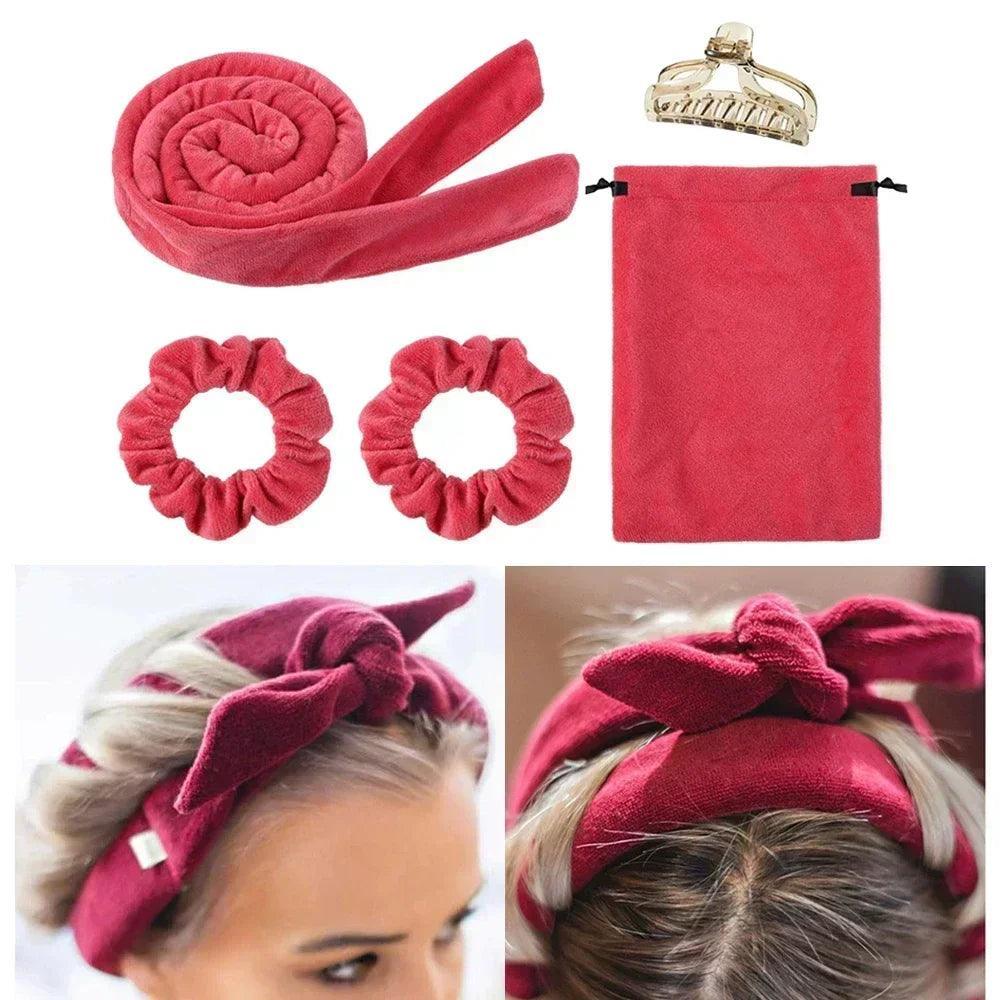 Heatless Curling Rod Headband – No-Heat Hair Curlers for Effortless Waves
