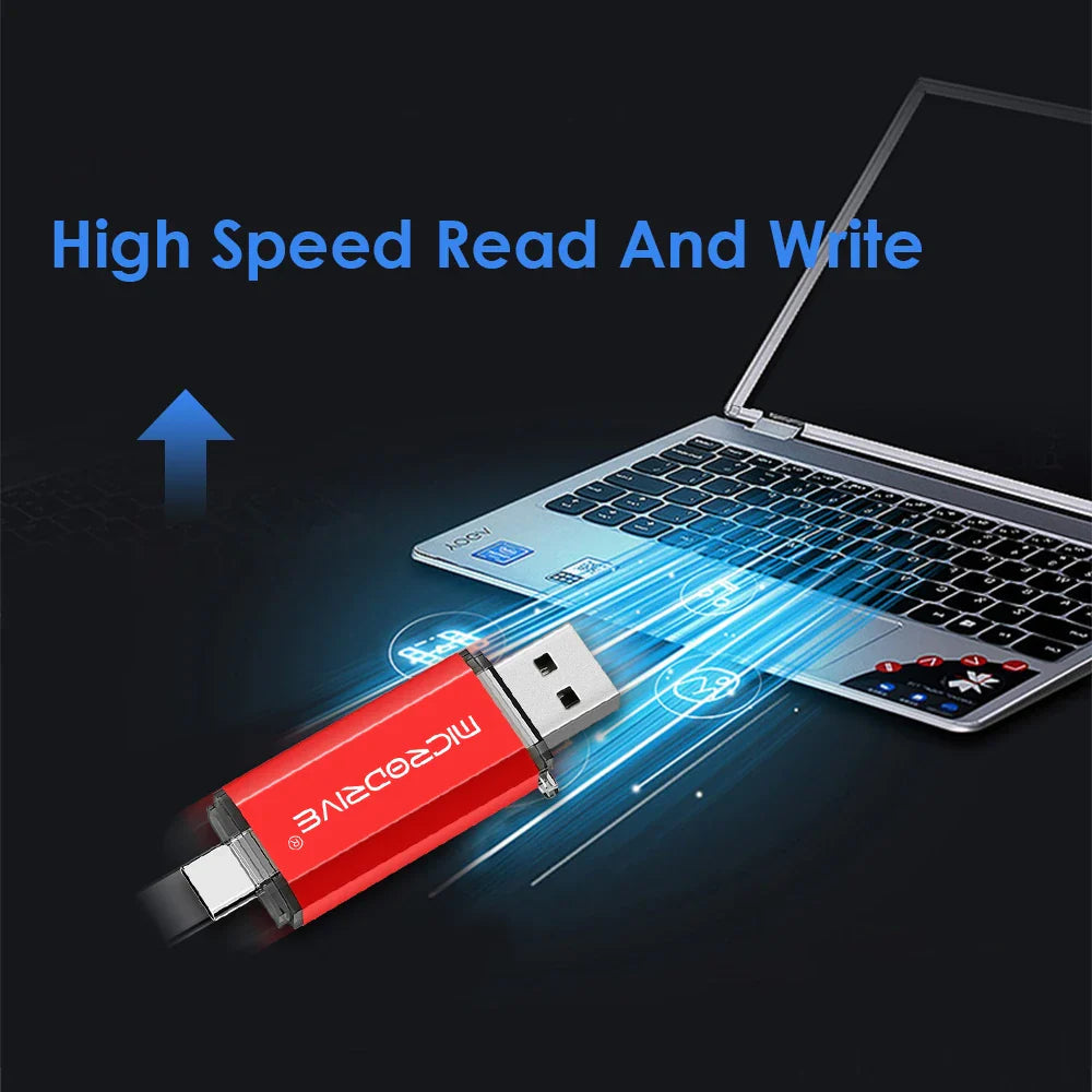 MicroDrive 2-in-1 Type-C OTG USB 2.0 Flash Drive 16GB/32GB/64GB/128GB
