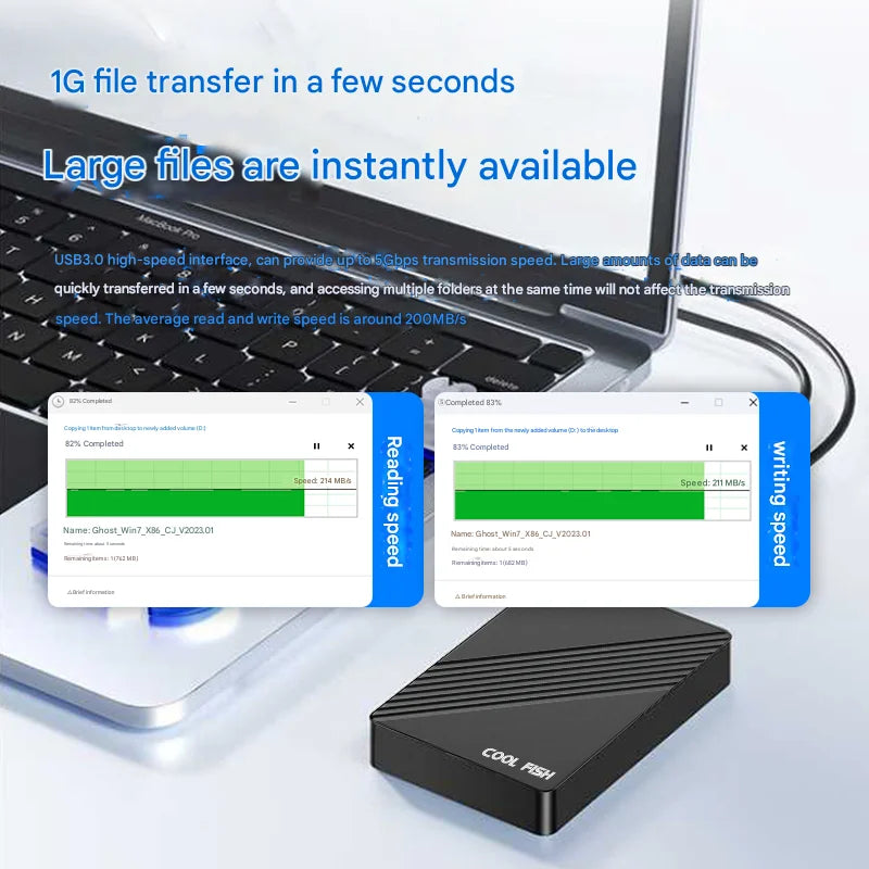 200MB/s High-Speed Portable External Hard Drive USB3.0 for PC/Laptop/Phone/Tablet - Gaming Storage Support & Universal Compatibi