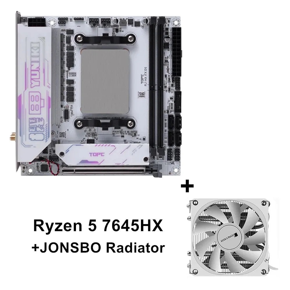 AMD Ryzen 9 8945HX R7 7745HX Topc 4-Bay NAS Gaming Motherboard 2*M.2 NVMe 4*SATA PCIe4.0X16 2.5G LAN Mini ITX Mainboard WiFi6E