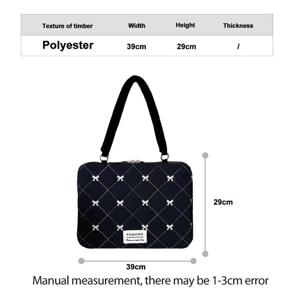 Travel Bag 15inch Portable Laptop Bags Bow with Handle Laptop Case Soft Material Cute Notebook Sleeve Travel