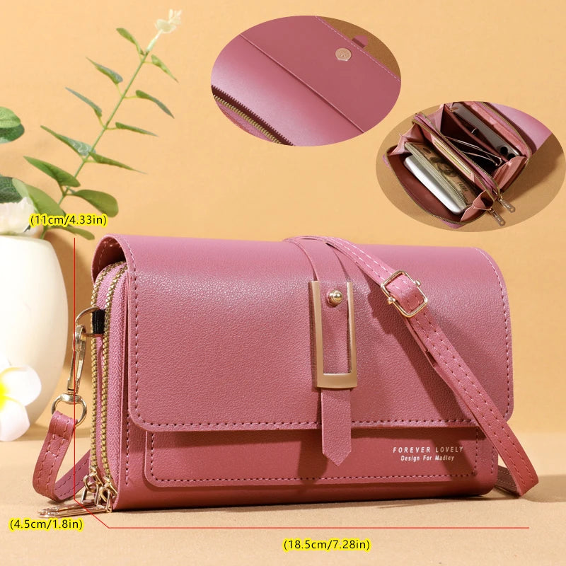 Elegant Crossbody Shoulder Bag for Women - Stylish Cellphone and Card Holder