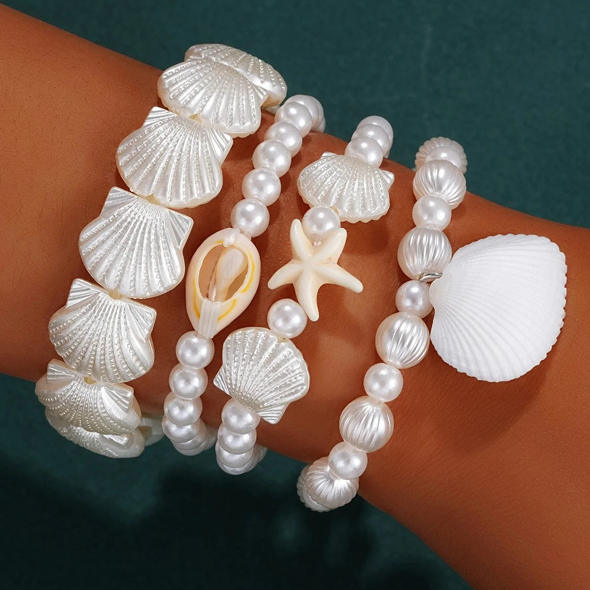 Beach Multilayer Stacked Bead Bracelets Set