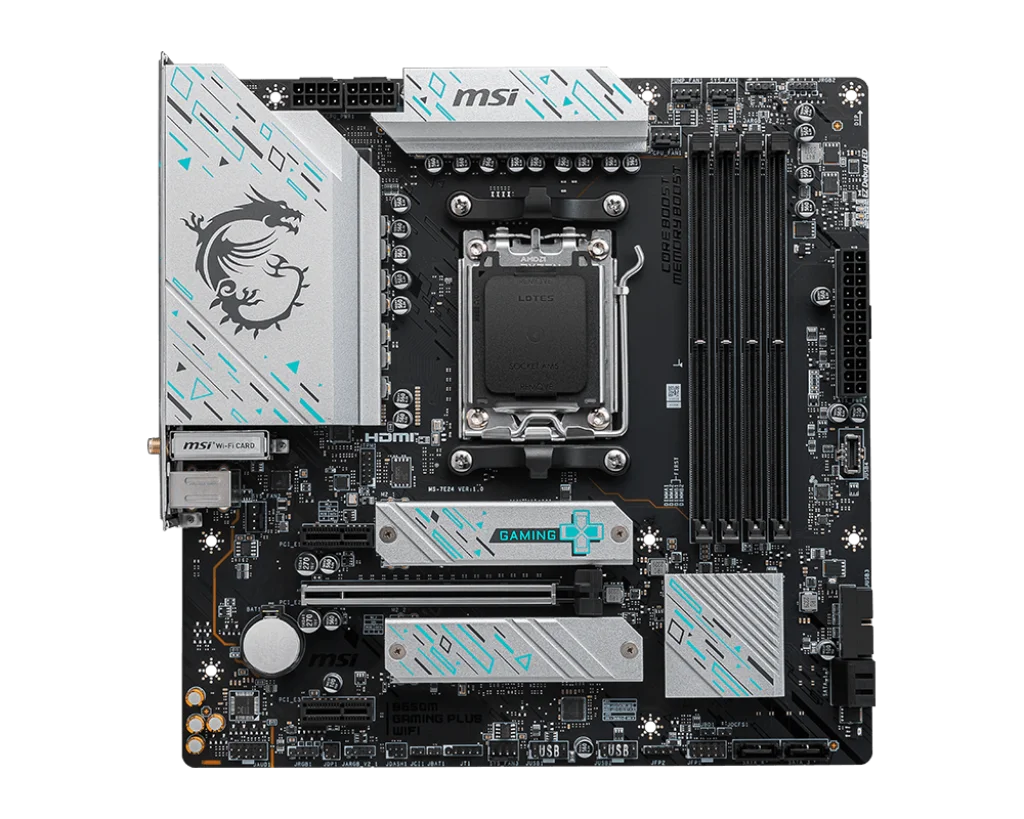 MSI B650M GAMING PLUS WIFI AMD B650 Supports DDR5 7200+MHz (OC) 192GB AMD Ryzen ™ 7000 8000 Series motherboard Socket AM5