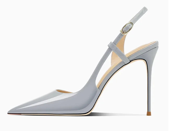 New side leakage hollowed out rear strap high-heeled sandals with black and white mirror and sexy temperament plus size shoes