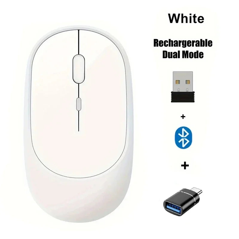 Wireless Mouse Rechargeable Mouse Dual Modes Bluetooth-compatible 2.4G USB Mice For Computer Laptop Tablet Macbook Mause