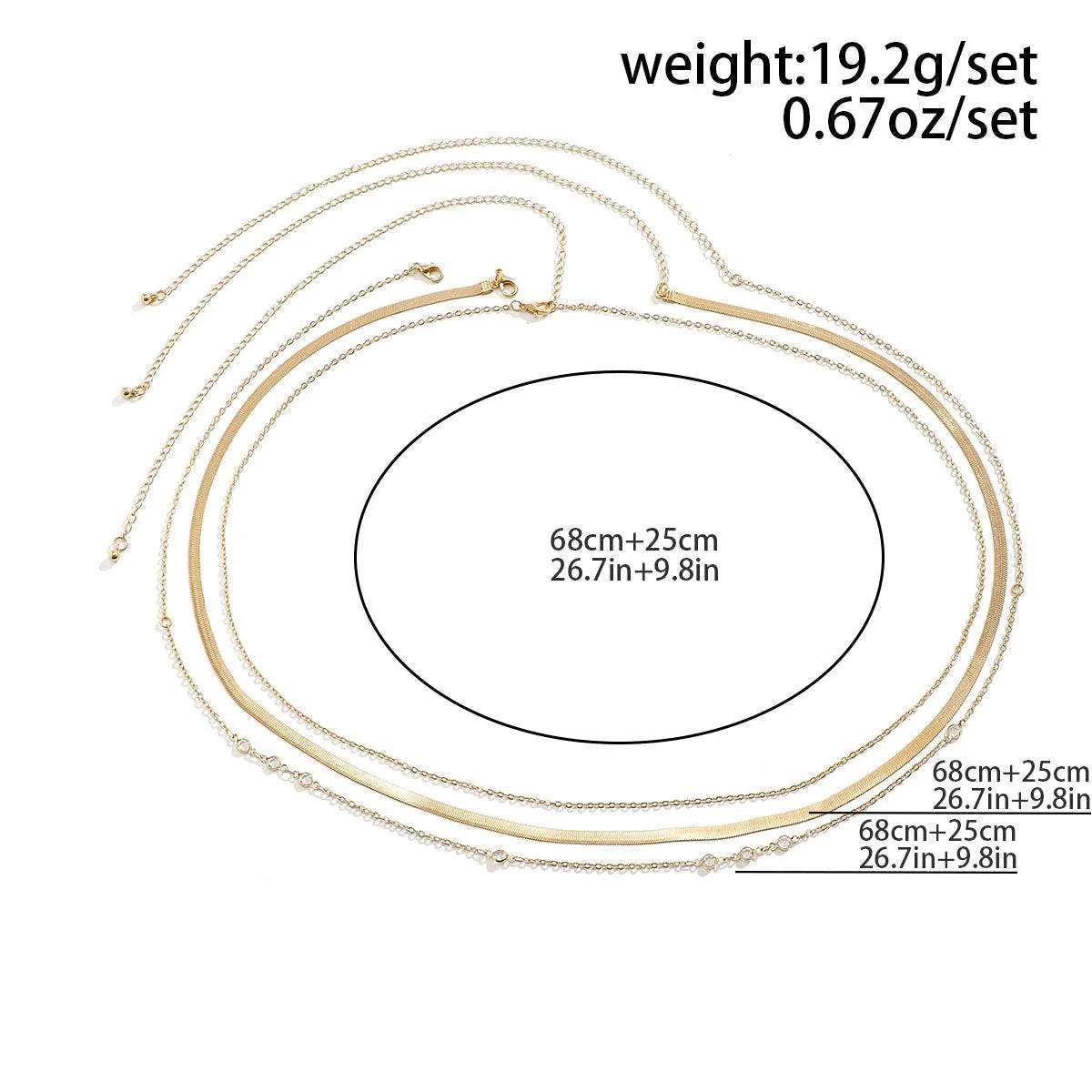 Crystal Chain Belly Waist Set: Gold Bikini Body Jewelry