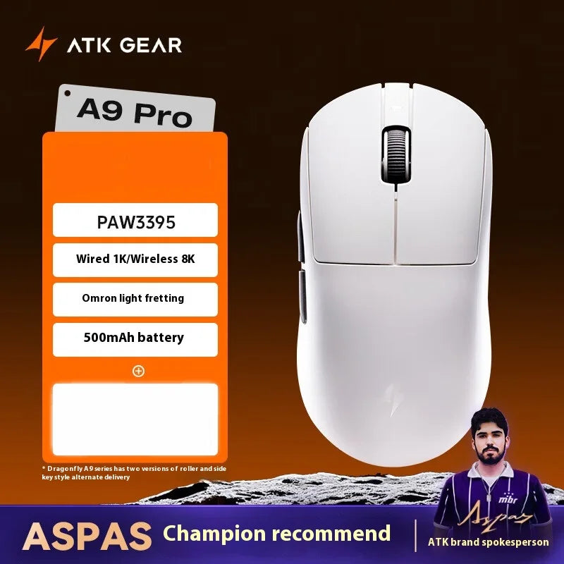 ATK A9 Ultra Wireless Gaming Mouse Tri Mode 8K 53g Lightweight A9/A9 SE/A9 Plus/A9 Pro Gaming Mouse E-sports PC Customized Gift