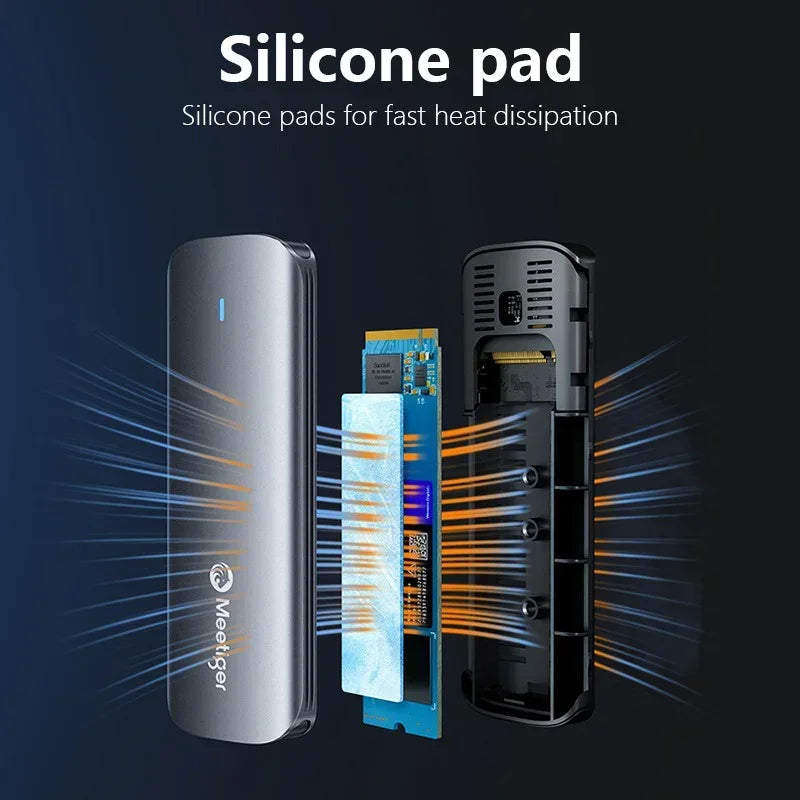 SUNKANDI M.2 NVME SATA SSD Enclosure Adapter, 10Gbps M.2 NVMe to USB Adapter/Reader Supports M and B&M Keys and Size 2280 SSDs