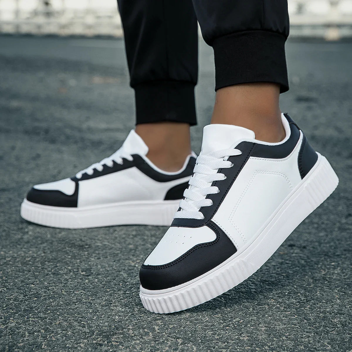 Clover – Women’s White Sneakers Lightweight Thick Sole Casual Shoes