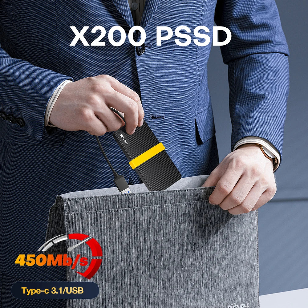 KODAK Original X200 External SSD Hard Drive HD Externo USB3.1 Portable